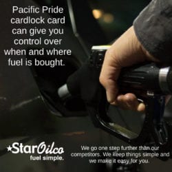 Pacific Pride & Star Oilco cardlock card can give you control over when and where fuel is bought.