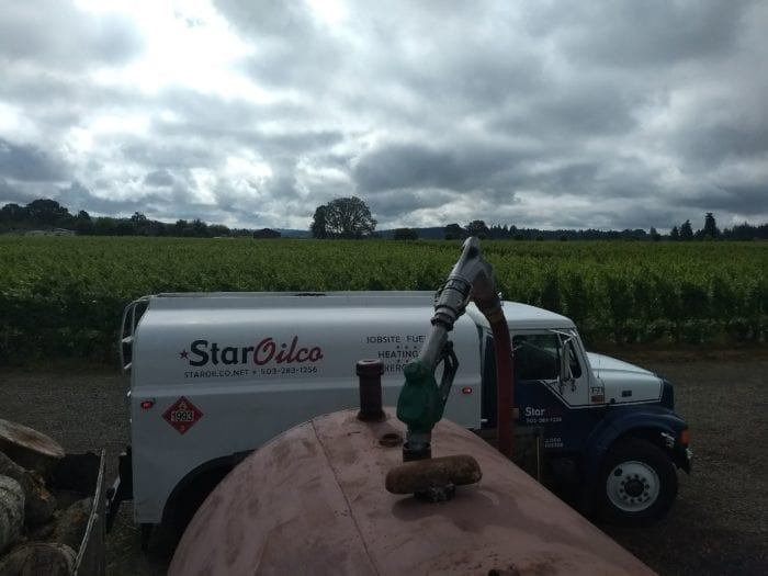 Fueling of a Farm Tank with a Star Oilco Truck.