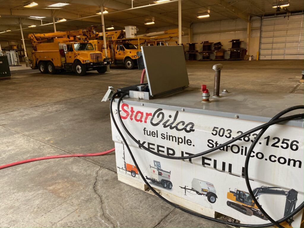 Star Oilco fuel tank and fueling system in a warehouse