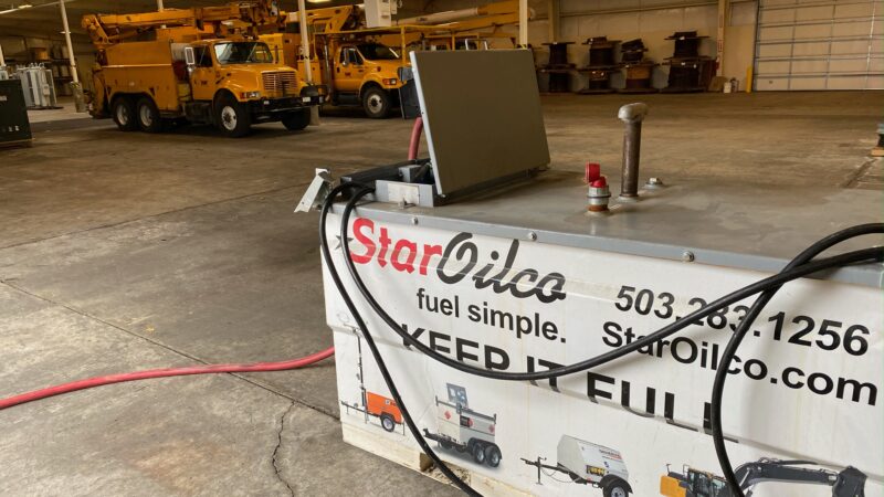 Star Oilco fuel tank and fueling system in a warehouse